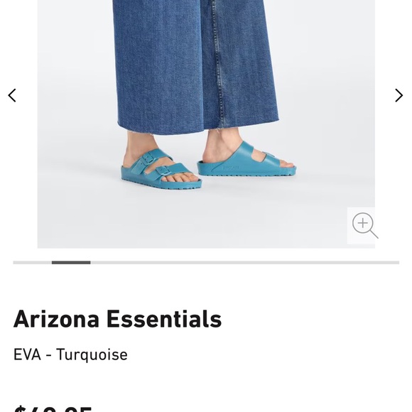 Birkenstock Turquoise Double-Strap Sandals, - Picture 3 of 7